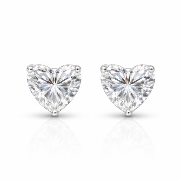 2.60 ct DEW Certified Treated White Moissanite Solitaire Studs Great Shine 18K Gold Pla 18K Gold Plated