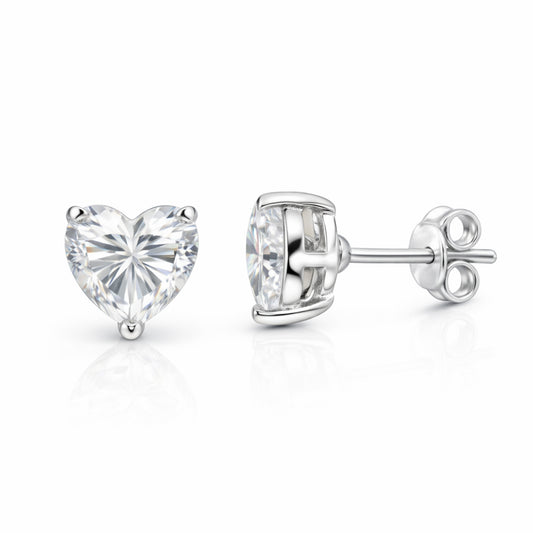 2.60 ct DEW Certified Treated White Moissanite Solitaire Studs Great Shine 18K Gold Pla 18K Gold Plated