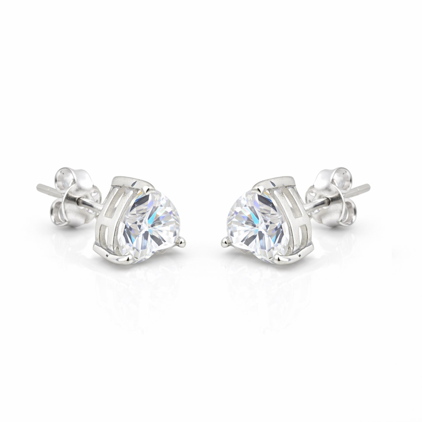 2.60 ct DEW Certified Treated White Moissanite Solitaire Studs Great Shine 18K Gold Pla 18K Gold Plated