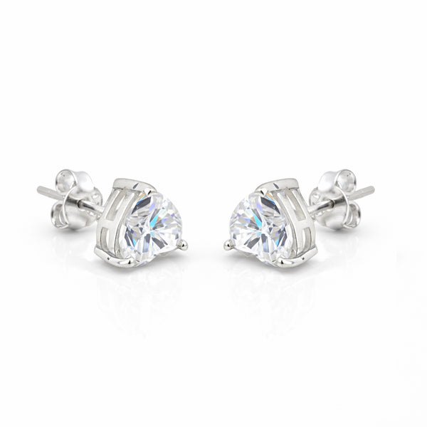2.60 ct DEW Certified Treated White Moissanite Solitaire Studs Great Shine 18K Gold Pla 18K Gold Plated