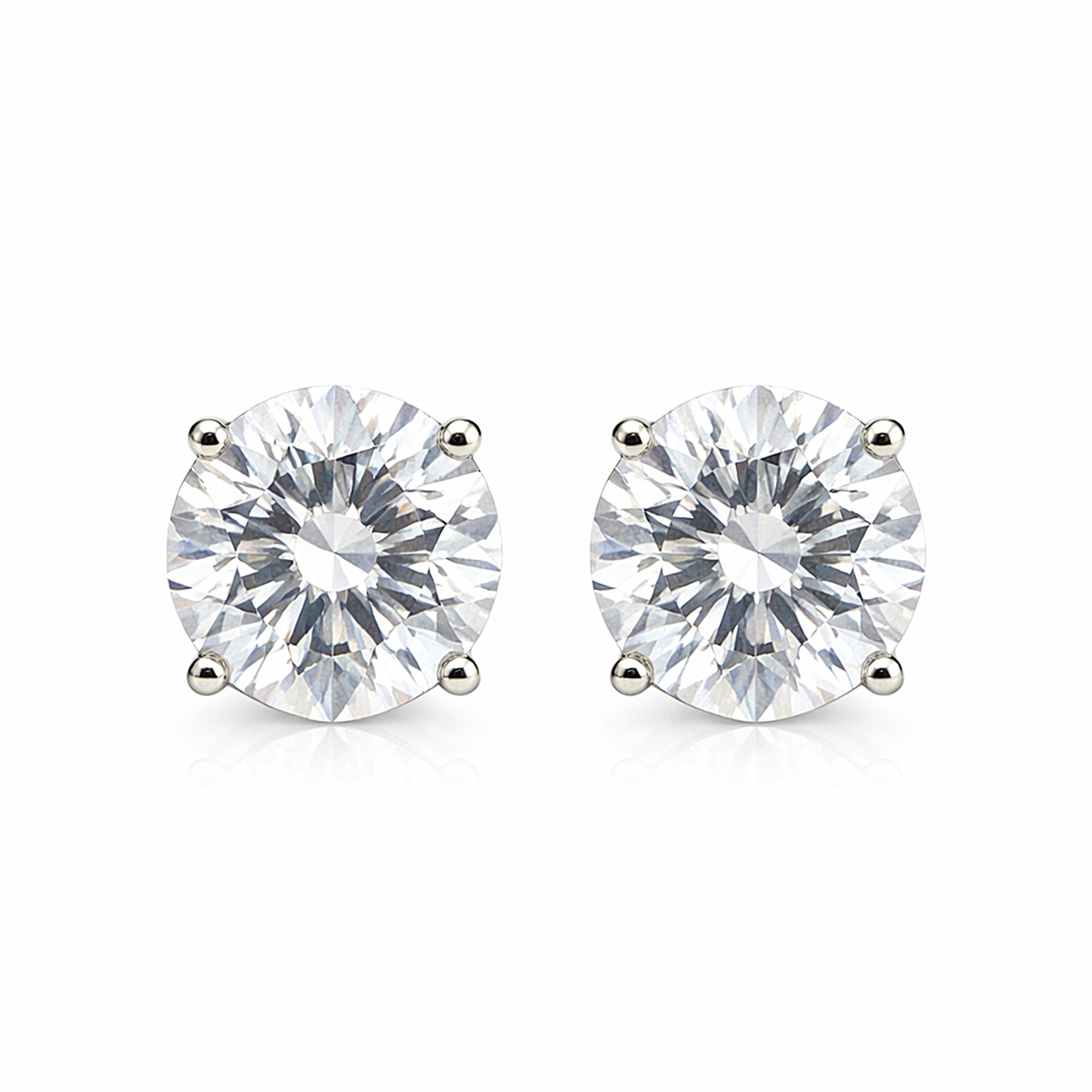 7.80 ct DEW Off White Moissanite Stud Earrings Gold Vermeil Gift for Special Event
