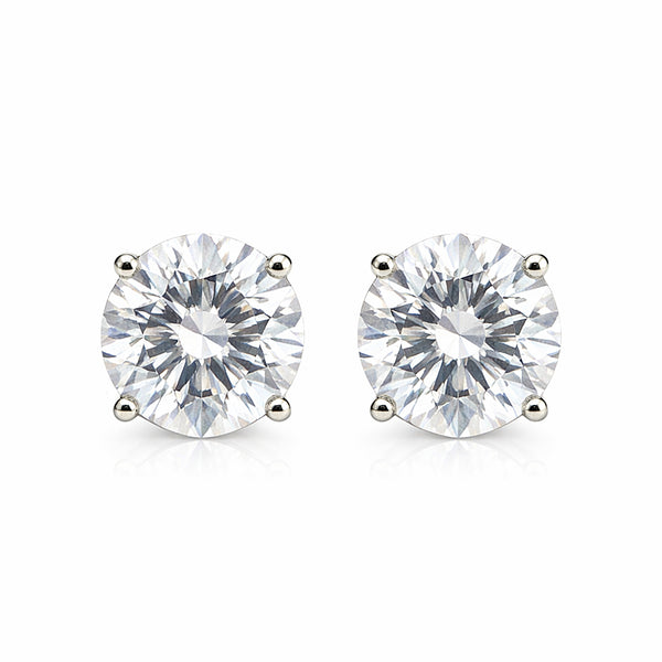 7.80 ct DEW Off White Moissanite Stud Earrings Gold Vermeil Gift for Special Event