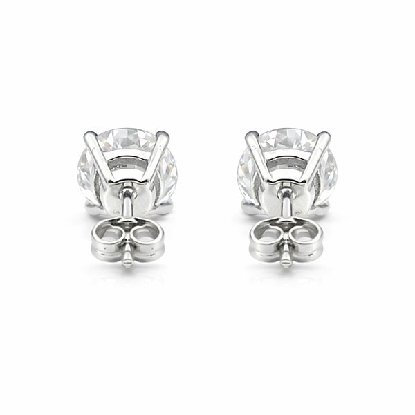2.80 Ct Round Cut Lab Grown Diamond Stud Earrings — VS1 Clarity, 18k Gold Vermeil