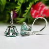 7.50 ct DEW Blue Moissanite Dangler Earrings Gold Vermeil Statement Gift for Her