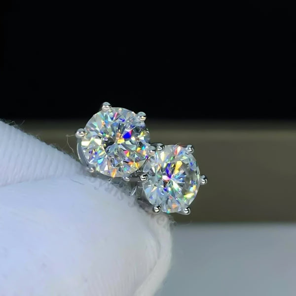 6.50 Ct White Moissanite Earrings Gold Vermeil Luxury Gift for Women Birthday