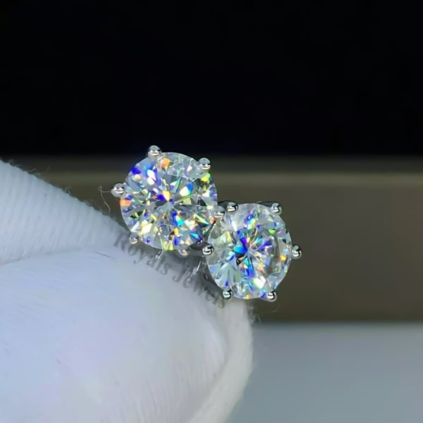 6.50 Ct White Moissanite Earrings Gold Vermeil Luxury Gift for Women Birthday