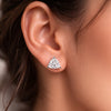 2 Ct Trillion Cut Lab Grown Diamond Stud Earrings — VS1 Clarity, 18k Gold Vermeil