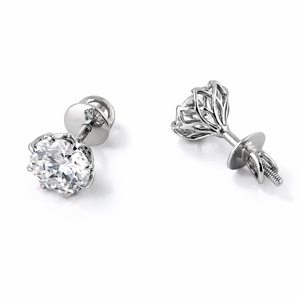 5.20 ct DEW Off-White Moissanite Stud Earrings Gold Vermeil – Sparkling Gift Deal