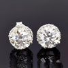 5.50 ct DEW Round Cut Off-White Moissanite Stud Gold Vermeil Certified Great Luster