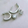 4 ct DEW Off-White Moissanite Dangler Earrings Gold Vermeil Certified Elegant Gift