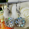 8 ct DEW Treated White Moissanite Dangler Earrings Gold Vermeil Certified Jewelry