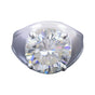 10.10 Ct Certified Round Cut White Moissanite Solitaire Ring In Gold Vermeil