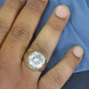 10.10 Ct Certified Round Cut White Moissanite Solitaire Ring In Gold Vermeil