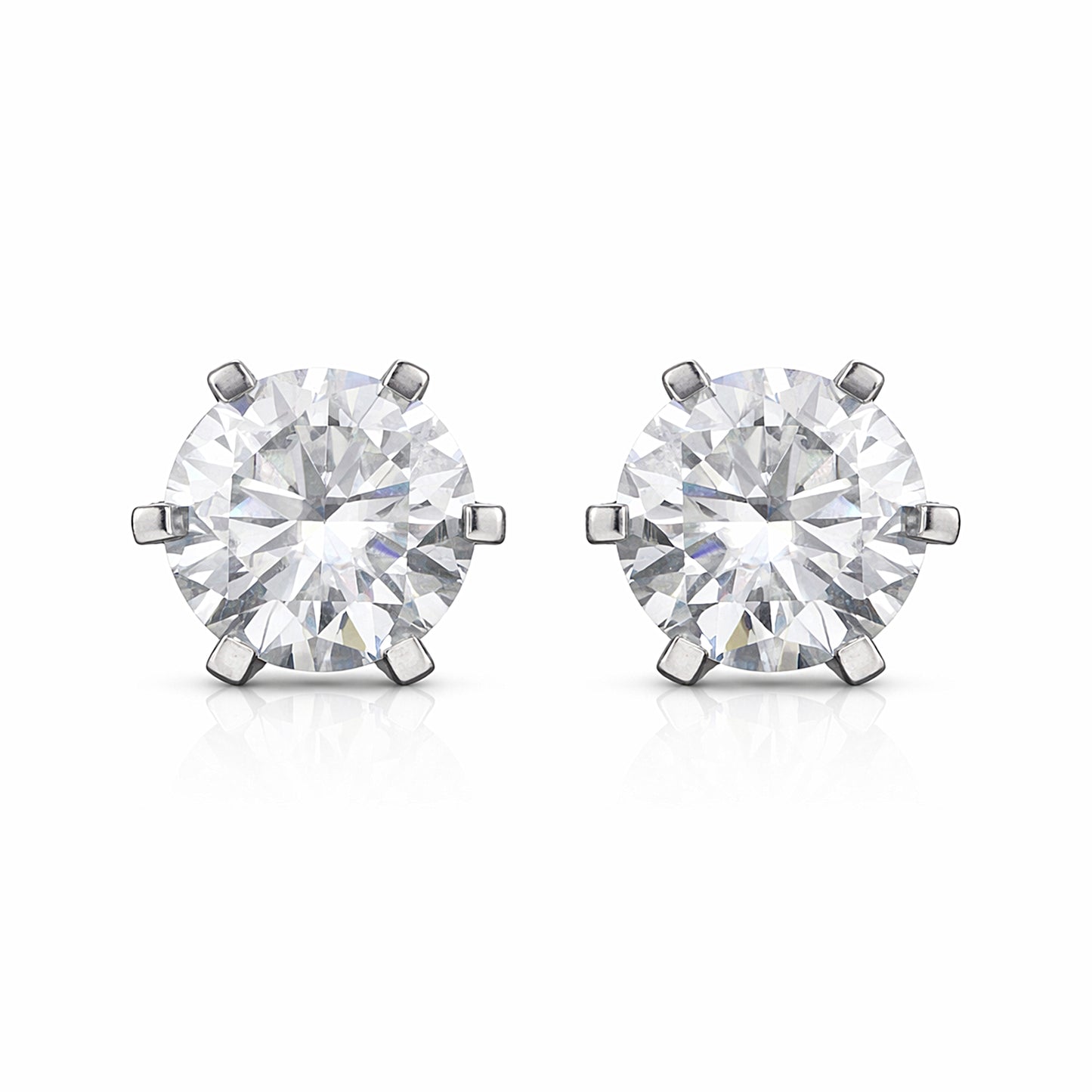 1.80 Ct Round Cut Lab Grown Diamond Stud Earrings — VS1 Clarity, 18k Gold Vermeil