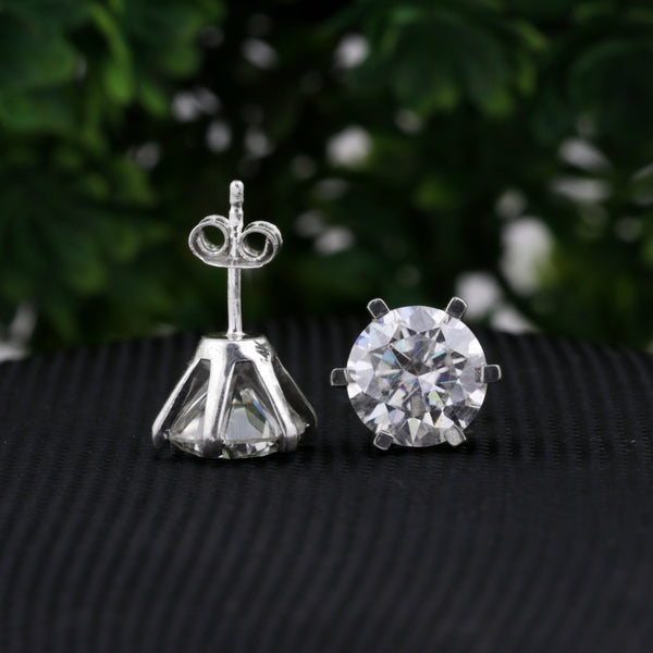 1.80 Ct Round Cut Lab Grown Diamond Stud Earrings — VS1 Clarity, 18k Gold Vermeil