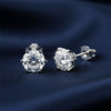 1.80 Ct Round Cut Lab Grown Diamond Stud Earrings — VS1 Clarity, 18k Gold Vermeil