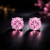2 Ct Pink Moissanite Stud Earrings Gold Vermeil Treated Certified Romantic Gift