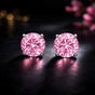 2 Ct Pink Moissanite Stud Earrings Gold Vermeil Treated Certified Romantic Gift