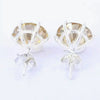 5.50 ct DEW Champagne Moissanite Stud Earrings Gold Vermeil Certified Brilliant