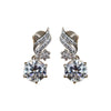 5 ct DEW White Moissanite Dangler Earrings Gold Vermeil Treated Certified Stunning