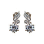 5 ct DEW White Moissanite Dangler Earrings Gold Vermeil Treated Certified Stunning