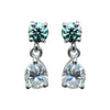 6.50 ct DEW Blue & White Moissanite Dangle Earrings Gold Vermeil – Summer Sale Gift