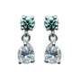 6.50 ct DEW Blue & White Moissanite Dangle Earrings Gold Vermeil – Summer Sale Gift