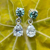 6.50 ct DEW Blue & White Moissanite Dangle Earrings Gold Vermeil – Summer Sale Gift