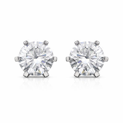 10.00 ct DEW Certified White Moissanite Studs Earrings In Gold Vermeil