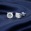 2.90 Ct Round Cut Lab Grown Diamond Stud Earrings — VS1 Clarity, 18k Gold Vermeil