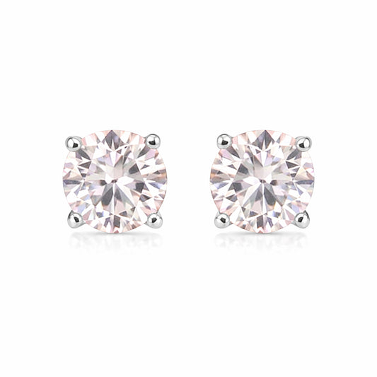 3.00 ct DEW Pink Moissanite Stud Earrings Gold Vermeil – Elegant Birthday Jewelry