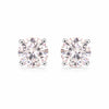 2.40 Ct Round Cut Light Pink Lab Grown Diamond Stud Earrings — VS1 Clarity, 18k Gold Vermeil
