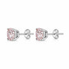 2.40 Ct Round Cut Light Pink Lab Grown Diamond Stud Earrings — VS1 Clarity, 18k Gold Vermeil