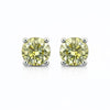 10.00 ct DEW Champagne Moissanite Stud Earrings Gold Vermeil – Statement Jewelry