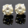4.40 Ct Champagne Moissanite Stud Earrings Gold Vermeil – Wedding Gift Jewelry