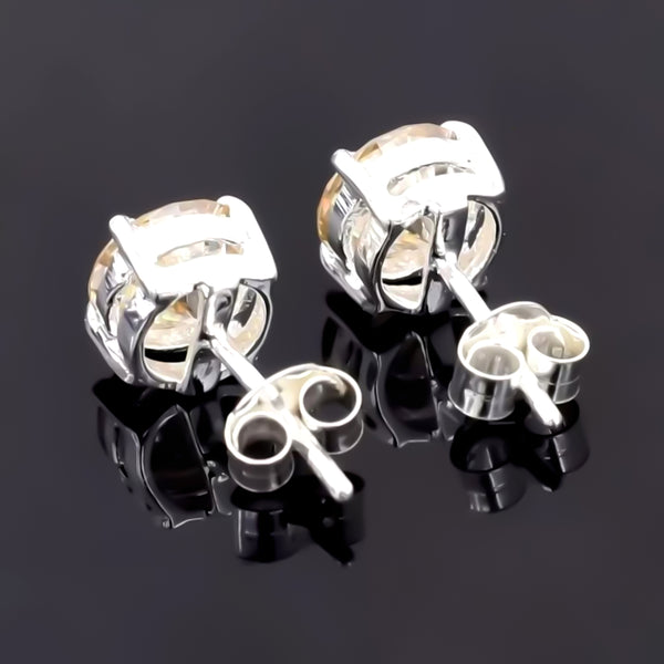 4.40 Ct Champagne Moissanite Stud Earrings Gold Vermeil – Wedding Gift Jewelry