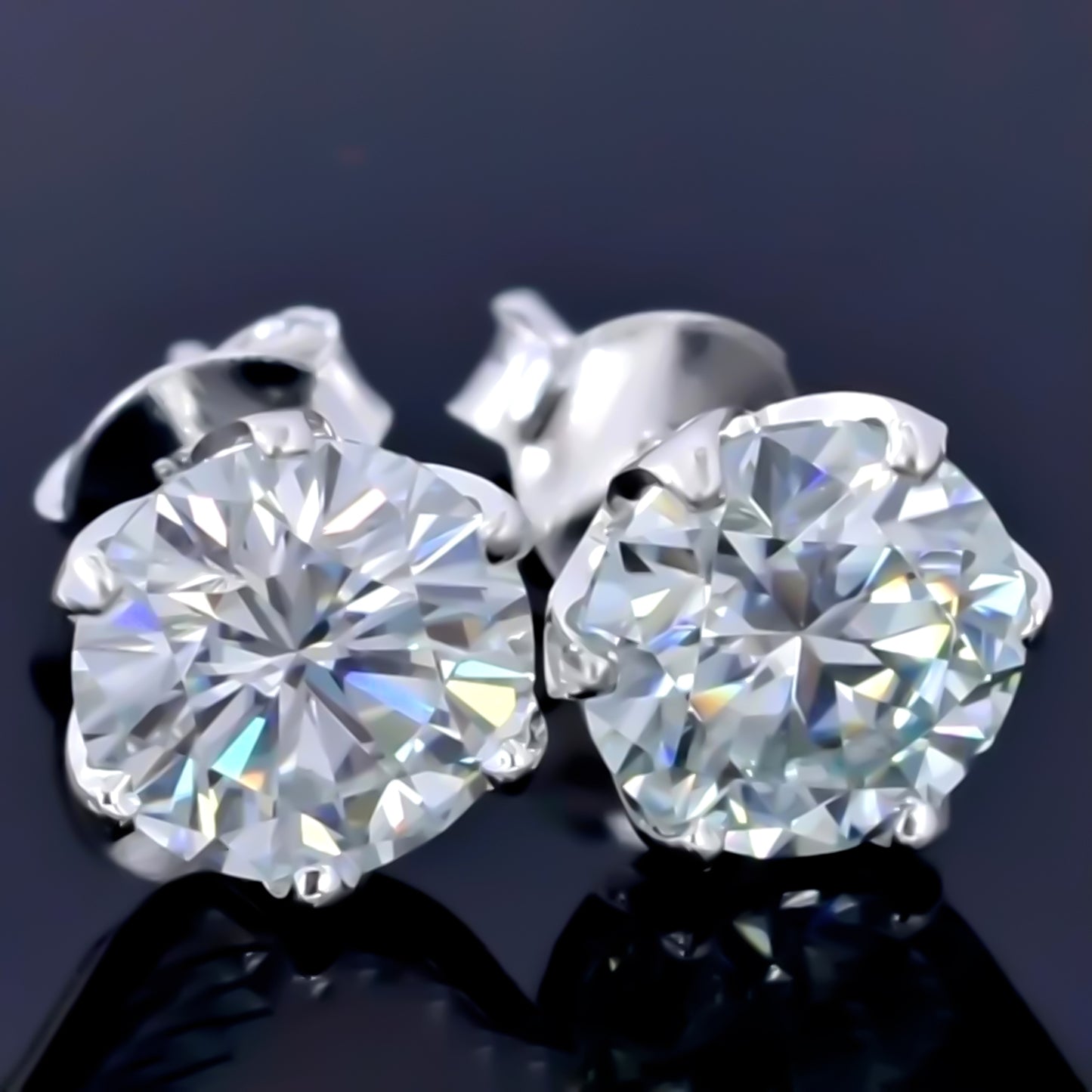 5.20 Ct Off-White Moissanite Stud Earrings Gold Vermeil – Sparkling Gift Deal
