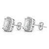4 Ct Emerald Cut Lab Grown Diamond Stud Earrings — VS1 Clarity, 18k Gold Vermeil
