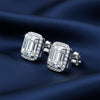 4 Ct Emerald Cut Lab Grown Diamond Stud Earrings — VS1 Clarity, 18k Gold Vermeil