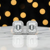 4 Ct Emerald Cut Lab Grown Diamond Stud Earrings — VS1 Clarity, 18k Gold Vermeil