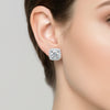 6.80 ct DEW Round White Moissanite Stud Earrings Gold Vermeil – Sparkle This July