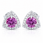 3.50 ct DEW Certified Pink Moissanite Earrings Gold Vermeil Birthday Jewelry Gift