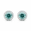 5.80 ct DEW Blue Moissanite Stud Earrings Gold Vermeil – Dazzling 4th July Gift