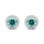 5.80 ct DEW Blue Moissanite Stud Earrings Gold Vermeil – Dazzling 4th July Gift