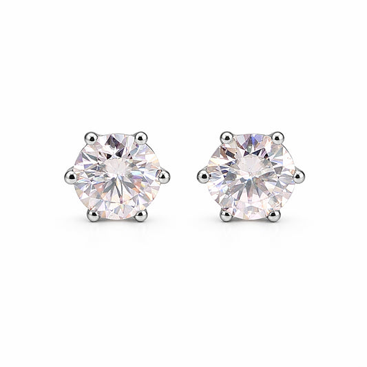 4.00 ct DEW Pink Moissanite Stud Earrings Gold Vermeil – Glamorous Birthday Gift