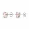 2.80 Ct Round Cut Light Pink Lab Grown Diamond Stud Earrings — VS1 Clarity, 18k Gold Vermeil