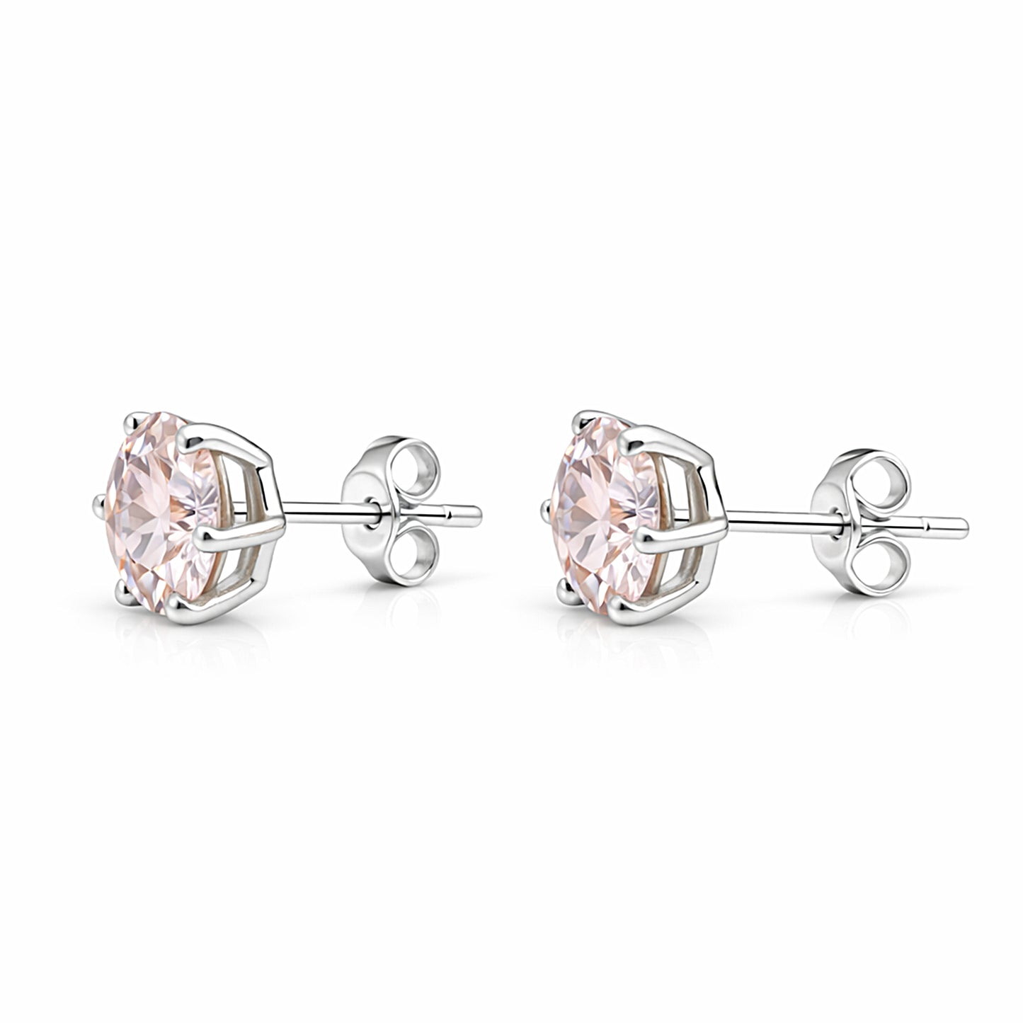 4.00 ct DEW Pink Moissanite Stud Earrings Gold Vermeil – Glamorous Birthday Gift