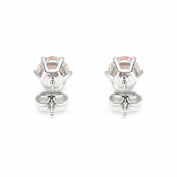 4.00 ct DEW Pink Moissanite Stud Earrings Gold Vermeil – Glamorous Birthday Gift