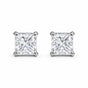 2 Ct Princess Cut Lab Grown Diamond Stud Earrings — VS1 Clarity, 18k Gold Vermeil
