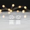 6.00 ct DEW Princess Cut Certified Moissanite Studs in Gold Vermeil For Wife